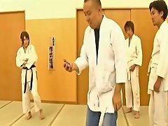 Japanese Karate Teacher With Big Tits Gets Fucked By Students